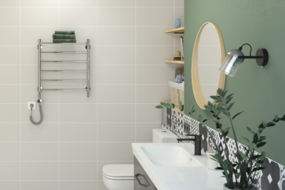 Стилье Формат 20 Электрический полотенцесушитель 600х500 (Полка + 5) П16 от интернет-магазина Purezza 