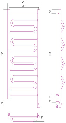 Сунержа Элегия 3.0 Электрический полотенцесушитель 1200х400 от интернет-магазина Purezza 
