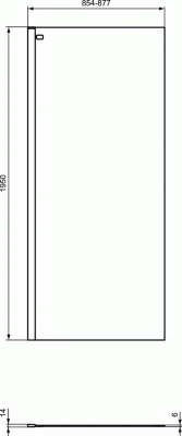 Ideal Standard CONNECT 2 Wetroom panel Фиксированная панель, длина 854-1154 мм, цвет профиля черный, стекло прозрачное от интернет-магазина Purezza 