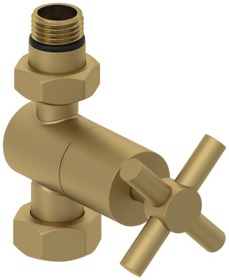 Сунержа Вентиль прямой крест G 1/2" НР х G 3/4" НГ 032-1409-1234 Матовое золото от интернет-магазина Purezza 