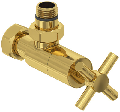 Сунержа Вентиль угловой крест G 1/2" НР х G 3/4" НГ 03-1408-1234 Золото от интернет-магазина Purezza 