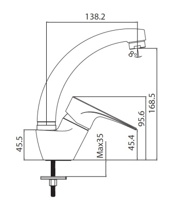 Creavit VEGA Cмеситель для кухни VG1508 от интернет-магазина Purezza 