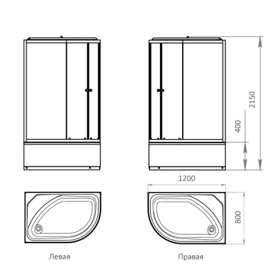 Comforty Душевая кабина 120х80 302L от интернет-магазина Purezza 
