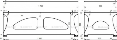Aquanet Bright Stone Фронтальная панель 170х60 AQ-00332881 Белый от интернет-магазина Purezza 
