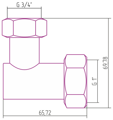 Стилье Уголок переходной G 1" НГ х G 3/4" НГ 02001-1034 от интернет-магазина Purezza 