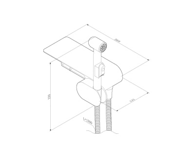 AM.PM Like Смеситель, монтируемый в стену с гигиеническим душем и полкой F0202622 Черный от интернет-магазина Purezza 