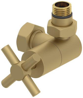 Сунержа Вентиль 3D правый (крест) G 1/2" НР х G 3/4" НГ 032-1411-1234 Матовое золото от интернет-магазина Purezza 