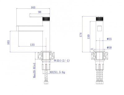 Belbagno Delta Смеситель для раковины без донного клапана, цвет сатин, DEL2.0-LVM-IN-W0 от интернет-магазина Purezza 