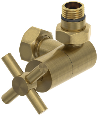 Сунержа Вентиль 3D правый (крест) G 1/2" НР х G 3/4" НГ 051-1411-1234 Состаренная латунь от интернет-магазина Purezza 