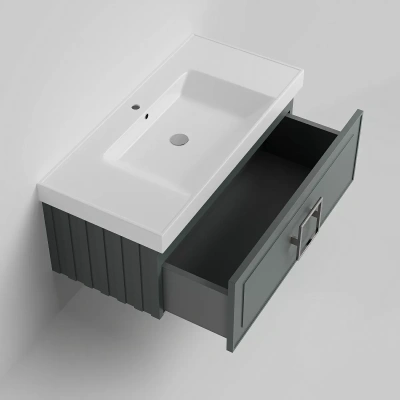 La Fenice Cubo Тумба под раковину 97.6х46.9 FNC-01-CUB-G-100 Серо-зеленый матовый от интернет-магазина Purezza 