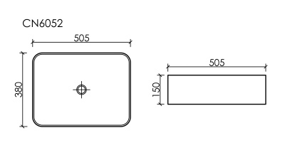 Ceramicanova Element Умывальник чаша накладная прямоугольная 50.5х38 CN6052MC Капучино матовый от интернет-магазина Purezza 