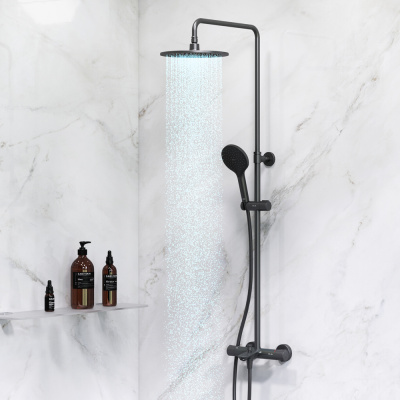 AM.PM Like Душевая система c термостатом F0780522 Черный от интернет-магазина Purezza 