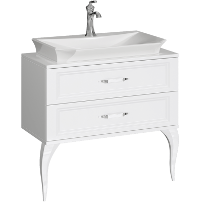 AQWELLA LaDonna Тумба напольная 85х46 LAD0108W Белый глянец от интернет-магазина Purezza 