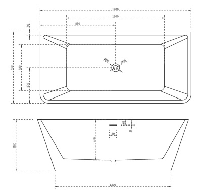 ABBER Акриловая ванна 170x80x58 AB9212-1.7 от интернет-магазина Purezza 