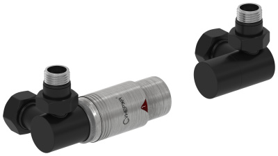 Сунержа Автоматический терморегулятор 3D G 1/2" НР х G 3/4" НГ (набор) Матовый черный/Сталь от интернет-магазина Purezza 