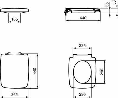 Ideal Standard CANTICA Сидение и крышка для унитаза T629901 Белый от интернет-магазина Purezza 