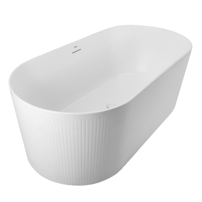 Belbagno Овальная акриловая ванна в комплекте со сливом-переливом 170x79x59 BB411-1700-800-MATT Белый матовый от интернет-магазина Purezza 