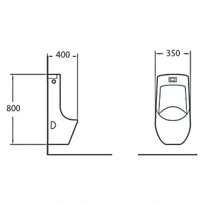 SantiLine Писсуар настенный, функция электронного смыва SL-6002MB Черный матовый от интернет-магазина Purezza 