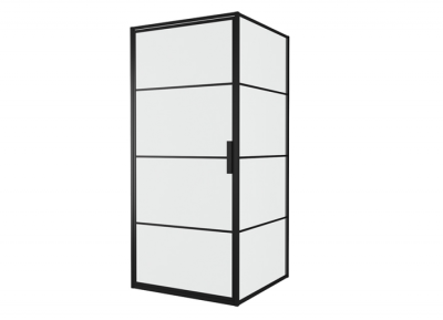 Bravat Black Line Душевой уголок с чёрным профилем 90х90 от интернет-магазина Purezza 