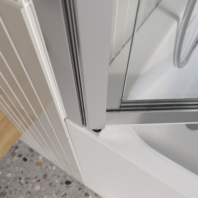 Belbagno LUCE-VF-11 Душевая шторка на ванну, ширина 800 мм - 1000 мм, цвет профиля хром, стекло прозрачное от интернет-магазина Purezza 