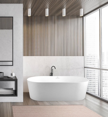 Belbagno Овальная акриловая ванна в комплекте со сливом-переливом 170x79x59 BB411-1700-800 от интернет-магазина Purezza 