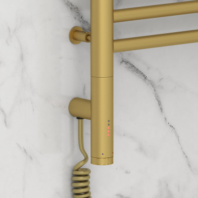 Сунержа Богема с полкой 3.0 Электрический полотенцесушитель 1000х400 Матовое золото от интернет-магазина Purezza 