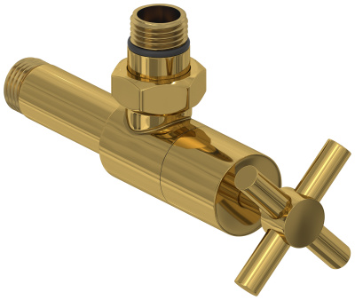 Сунержа Вентиль угловой крест G 1/2" НР х G 1/2" НР 03-1408-1212 Золото от интернет-магазина Purezza 