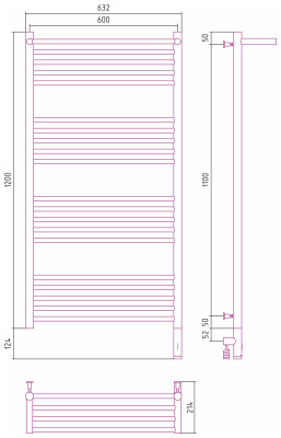 Сунержа Богема с полкой 3.0 Электрический полотенцесушитель 1200х600 Матовое золото от интернет-магазина Purezza 
