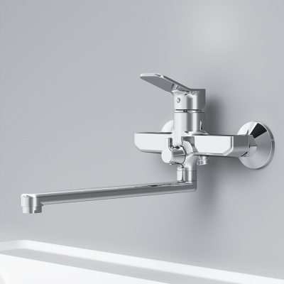 AM.PM X-Joy Смеситель для ванны и душа с длинным изливом F85A90000 от интернет-магазина Purezza 