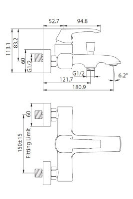 Creavit AVANGART Cмеситель для ванны AG2500 от интернет-магазина Purezza 