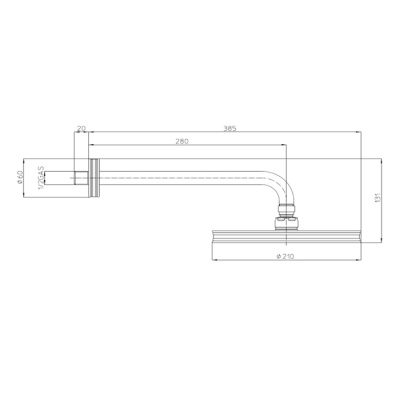 Bossini Liberty-Gom Верхний душ 21 см, с кронштейном, H27740G.030 от интернет-магазина Purezza 
