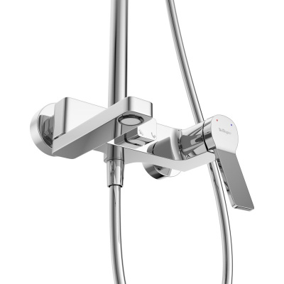 Belbagno ALBANO Душевая стойка со смесителем и изливом, верхним и ручным душем ALBANO-VSCM-CRM от интернет-магазина Purezza 