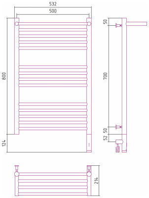 Сунержа Богема с полкой 3.0 Электрический полотенцесушитель 800х500 Золото от интернет-магазина Purezza 