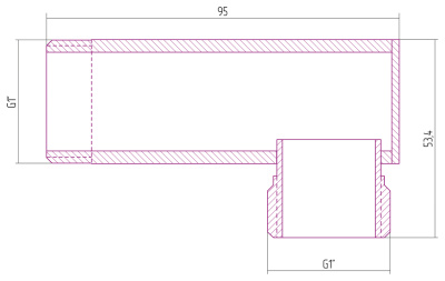 Сунержа Уголок переходной 1" нар.р. - 1" нар.р. 03-1506-1010 Золото от интернет-магазина Purezza 