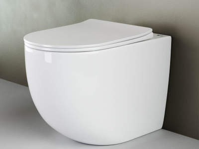 Ceramicanova Mia Rimless Напольный приставной унитаз CN1810 Белый от интернет-магазина Purezza 