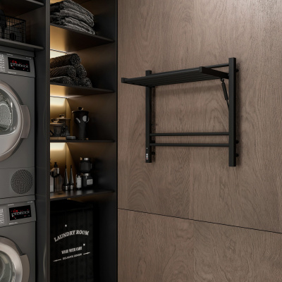 Terminus Горизонт П8 Электрический полотенцесушитель 600х600 4670078543523 Черный муар от интернет-магазина Purezza 