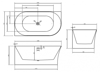 ABBER Акриловая ванна 150x78x60 AB9258-1.5 L от интернет-магазина Purezza 