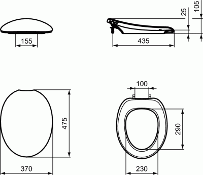 Ideal Standard AVANCE Сидение-крышка для унитазов K703101 Белый от интернет-магазина Purezza 
