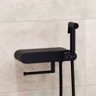 RGW SP-222-B Гигиенический душ с прогрессивным смесителем наружного монтажа, цвет Черный  от интернет-магазина Purezza 