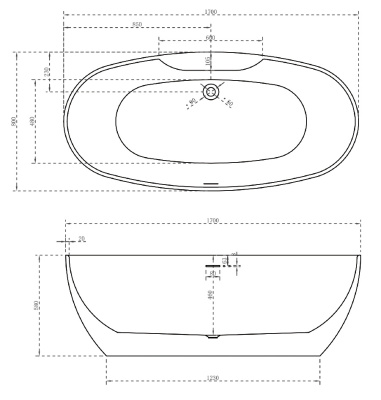 ABBER Акриловая ванна 170x80x58 AB9323 от интернет-магазина Purezza 