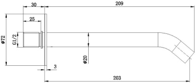 Allen Brau Priority Излив 5.31B18-MG Брашированный графит от интернет-магазина Purezza 