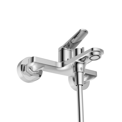 Belbagno UNIQUE Смеситель для ванны в комплекте с ручным душем, шлангом и держателем UNIQUE-VASM-CRM от интернет-магазина Purezza 