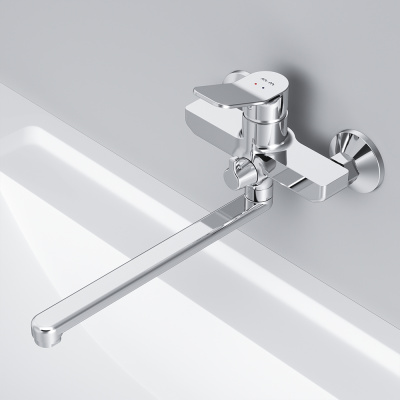 AM.PM X-Joy Смеситель для ванны и душа с длинным изливом F85A90000 от интернет-магазина Purezza 