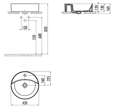 Creavit Nice Раковина накладная 45х45 NC046-00CB00E-0000 Белый от интернет-магазина Purezza 