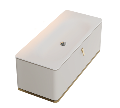 Maxonor SAPPHIRE Тумба со столешницей и раковиной 120х52 SAPPHIRE-120-WH-BASE Перламутровый белый/Золото от интернет-магазина Purezza 