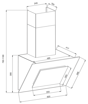 Graude Classic Наклонная настенная вытяжка бежевая, DHK 60.0 EL от интернет-магазина Purezza 