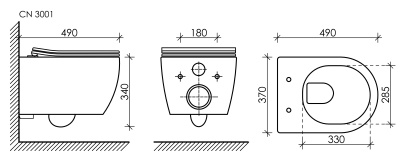 Ceramicanova Play Rimless Подвесной унитаз CN3001 Белый от интернет-магазина Purezza 