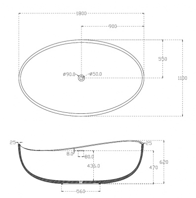 ABBER Акриловая ванна 180x110x62 AB9239 от интернет-магазина Purezza 