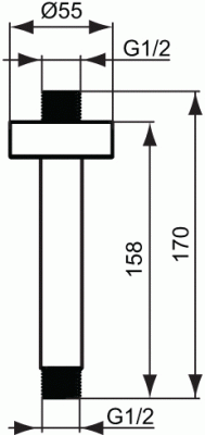Ideal Standard IDEALRAIN Потолочный держатель верхнего душа 150 мм B9446A2 Золото от интернет-магазина Purezza 