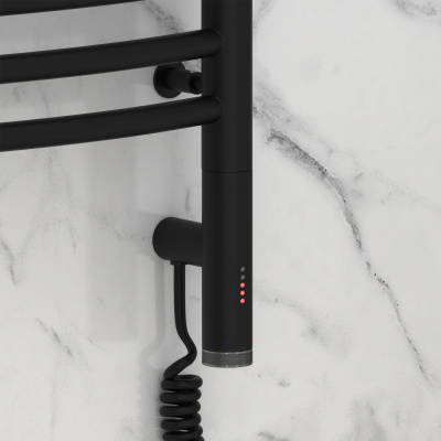 Сунержа Флюид 3.0 Электрический полотенцесушитель 600х600 Матовый черный от интернет-магазина Purezza 